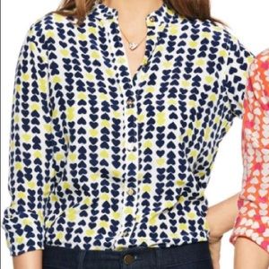 C. Wonder 100% Silk Heart Pattern Blouse XS